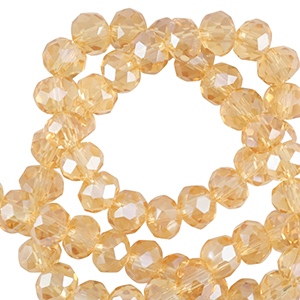 Perles &agrave; facettes 4x3mm disque Heishi Jaune souci-pearl shine coating