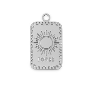 Breloques en acier Inox La Luna 'Power' Argent&eacute;