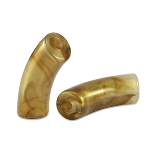 Perles tubes acryliques brillante Marron dor&eacute;