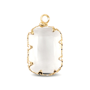 Pendentifs en verre Crystal Glass rectangle Cristal-dor&eacute;