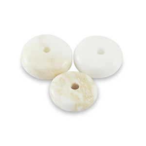 Pierres naturelles Magn&eacute;site rondelles 6mm Blanc cass&eacute;