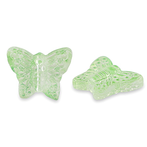 Perles en verre papillon Vert clair