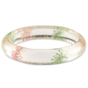 Bracelets tendance avec fleurs s&eacute;ch&eacute;es Rose clair vert-dor&eacute;