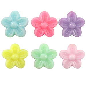 Perles aspect acrylique fleur Multicolore pastel