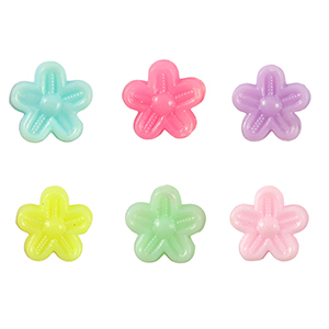 Perles aspect acrylique fleur Multicolore pastel