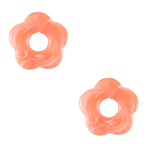 Breloques acryliques fleur Orange p&ecirc;che