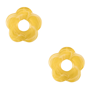 Breloques acryliques fleur Jaune