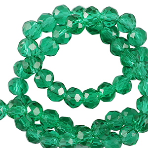 Perles &agrave; facettes 6x4mm disque Heishi Vert eden