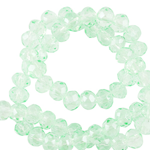 Perles &agrave; facettes 4x3mm disque Heishi Vert menthe doux