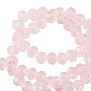 Perles &agrave; facettes 4x3mm disque Heishi Rose palais