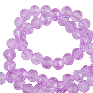 Perles &agrave; facettes 3x2mm disque Heishi Violet paisley