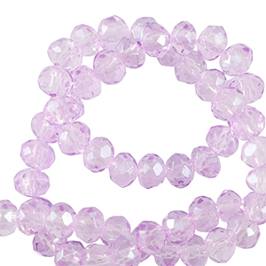 Perles &agrave; facettes 3x2mm disque Heishi Violet orchid&eacute;e clair