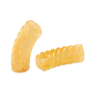 Perles tubes acryliques torsad&eacute; Jaune spectra transparent