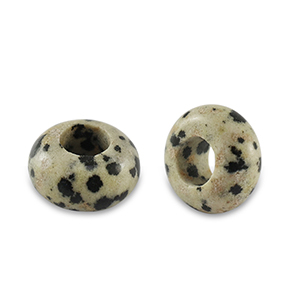 Pierres naturelles Dalmatien rondelles 14mm Greige