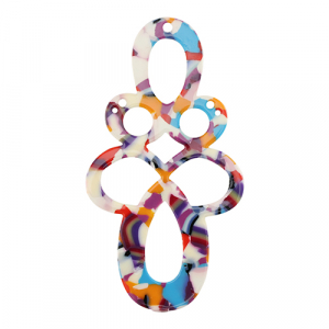 Pendentifs en r&eacute;sine baroque Confetti multicolore