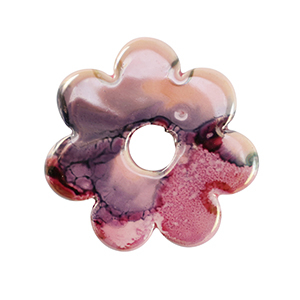 Perles en c&eacute;ramique DQ grecque fleur Rose-noir