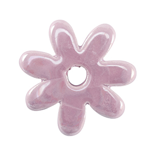 Perles en c&eacute;ramique DQ grecque fleur Violet lavande