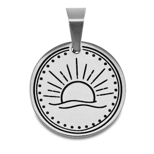 Breloques en acier Inox soleil Argent&eacute;