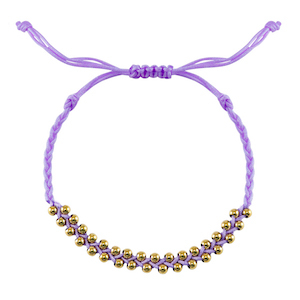 Bracelets tendance perles en acier inoxydable Lilas-dor&eacute;