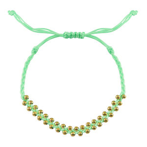 Bracelets tendance perles en acier inoxydable Vert menthe-dor&eacute;