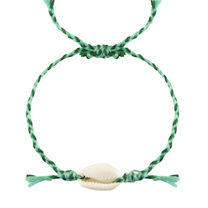Bracelets tendance cauri Vert-blanc