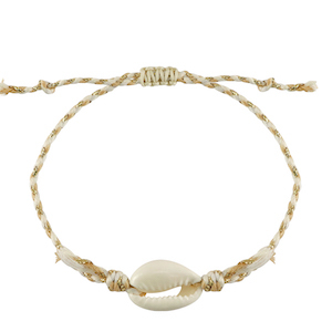 Bracelets tendance cauri Blanc-dor&eacute;