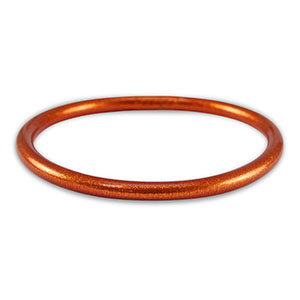 Bracelet jonc type bouddhiste 5mm taille M Orange br&ucirc;l&eacute;e