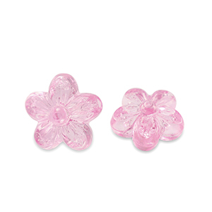 Perles acryliques fleur Transparent rose azal&eacute;e