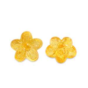 Perles acryliques fleur Transparent jaune spectra