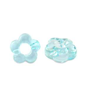 Perles acryliques fleur Transparent bleu turquoise