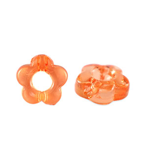 Perles acryliques fleur Transparent orange