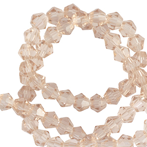 Perles &agrave; facettes bicone 4mm Beige ambr&eacute;