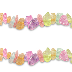 Perles en verre chips Transparent-multicolore