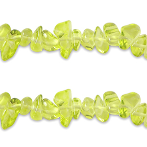 Perles en verre chips Transparent vert lime