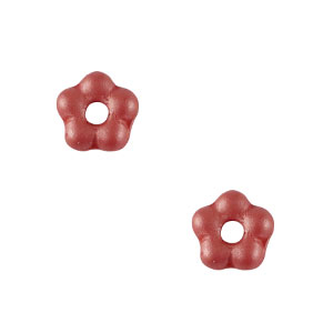 Perles tch&egrave;ques fleur 5mm Rouge chaud