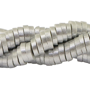 Perles Katsuki Heishi 6mm Argent&eacute;-pearl shine coating