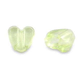 Perles acryliques c&oelig;ur Transparent vert clair