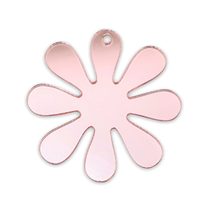 Pendentifs accroche-regard fleur 35mm Rose clair m&eacute;tallique