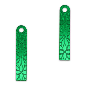 Pendentifs accroche-regard barre fleur Vert kelly m&eacute;tallique