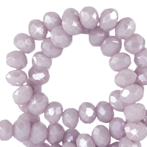 Perles &agrave; facettes 6x4mm disque Lilas doux-pearl shine coating