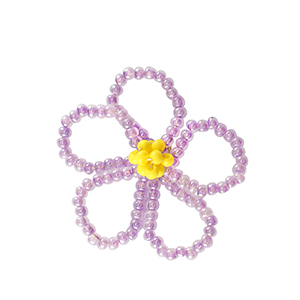 Pendentifs facett&eacute;es fleur Violet-jaune