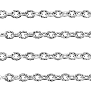 Appr&ecirc;ts en acier Inox cha&icirc;ne maille jaseron maille for&ccedil;at Argent&eacute;