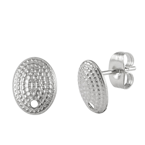Boucles d'oreilles puces en acier Inox Argent&eacute;