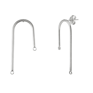 Boucles d'oreilles puces en acier Inox Argent&eacute;