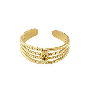 Bagues en acier Inox avec anneau Dor&eacute;