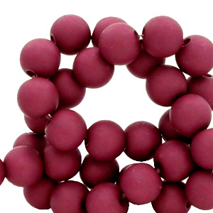 Perles acryliques 8 mm Rouge vin de baies