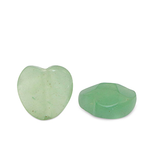 Pierres naturelles perles Quartz Laiteux c&oelig;ur Vert