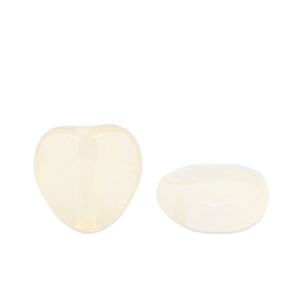 Pierres naturelles perles Agate c&oelig;ur Blanc prosecco transparent