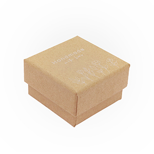 Bo&icirc;te &eacute;crin &agrave; bijoux "handmade with love"&nbsp;fleurs Marron