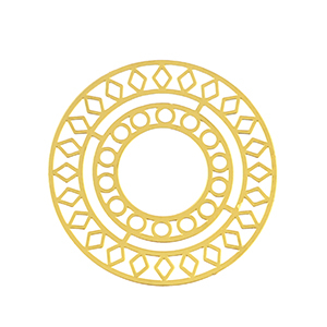 Breloques en acier Inox boh&egrave;mes 30mm Dor&eacute;